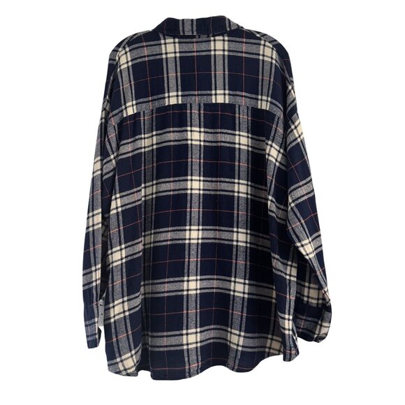 Primark Womens Navy Blue Plaid Button Front Pocket Collared Long Sleeve Size L - Picture 2 of 9